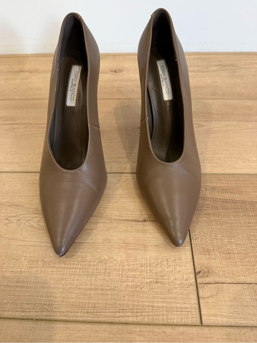 Tony Bianco Taupe Pointed-Toe High Heels